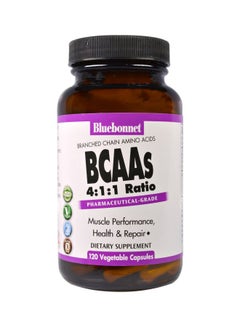 Bluebonnet Nutrition BCAAs 4: 1: 1 Ratio Dietary Supplement- 120 Vegetable Capsules 