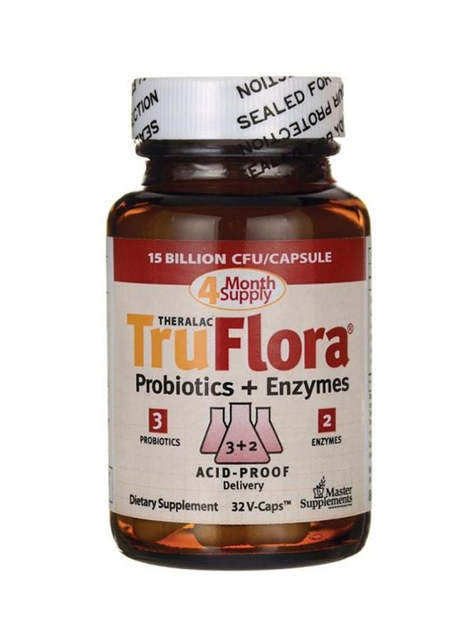 Master Supplements Truflora Probiotics + Enzymes Dietary Supplement - 32 Vcaps 