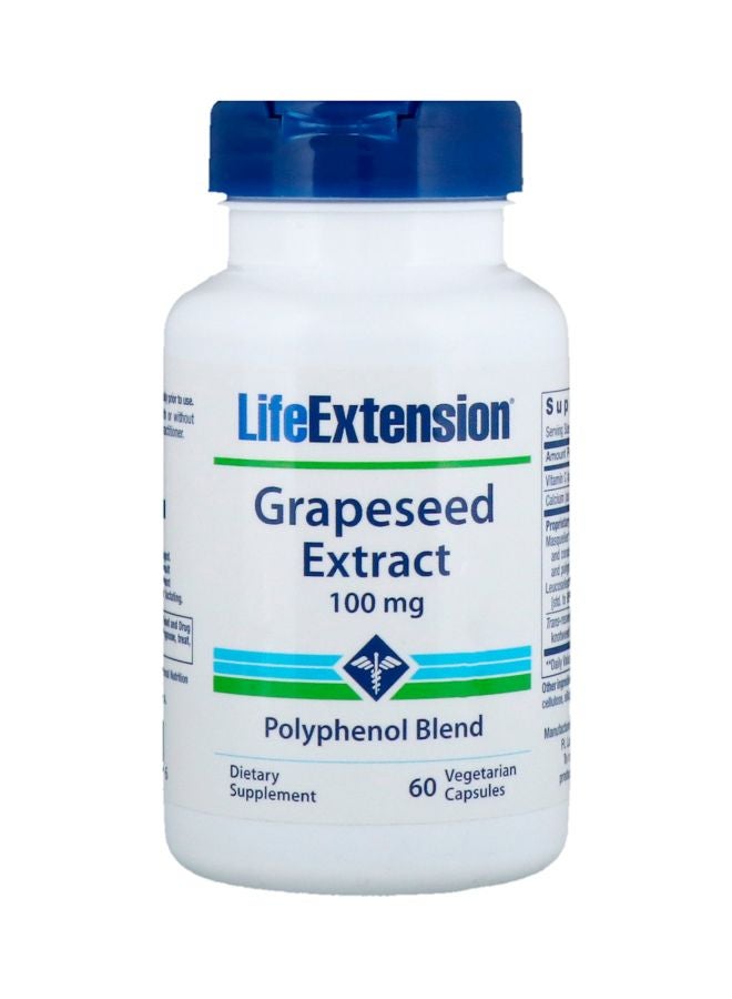 Grapeseed Extract With Resveratrol And Pterostilbene 100mg - 60 Vegetarian Capsules
