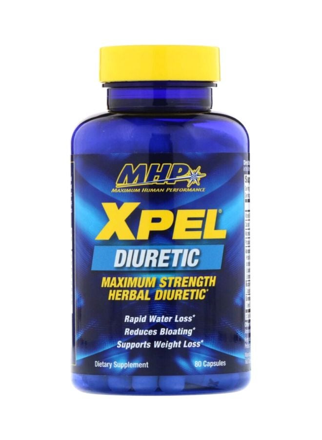 MHP Xpel Maximum Strength Herbal Diuretic Dietary Supplement 80 capsules - Image 1
