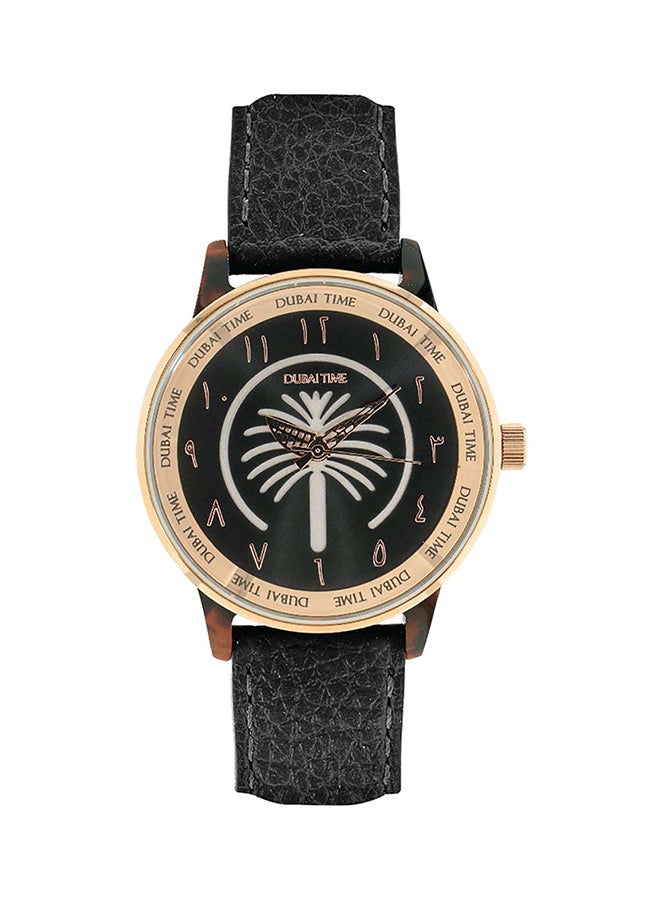 men Leather Analog Quartz Wrist Watch TW-DT140305RGBN