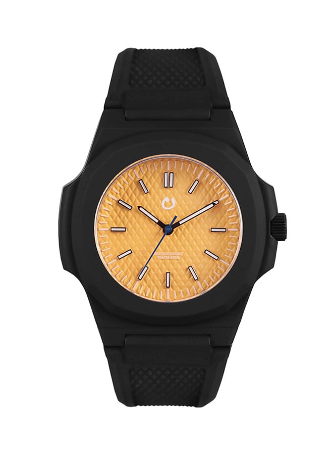 نون ساعة يد بعقارب وسوار من المطاط
 SCI3 - 43 ملم - أسود - Image 1