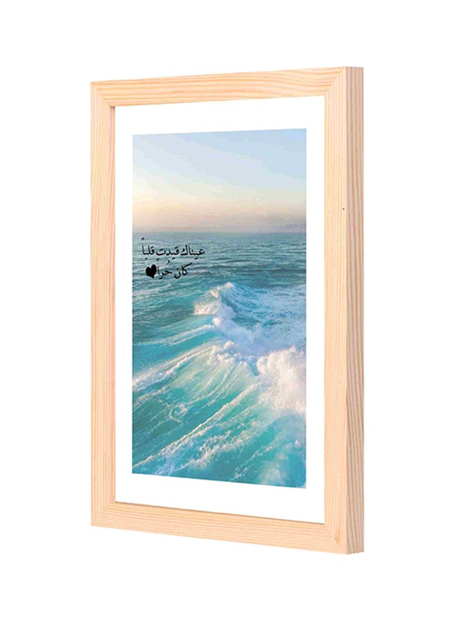 LOWHA Decorative Wall Art With Wooden Frame Blue/Black 23x33cm