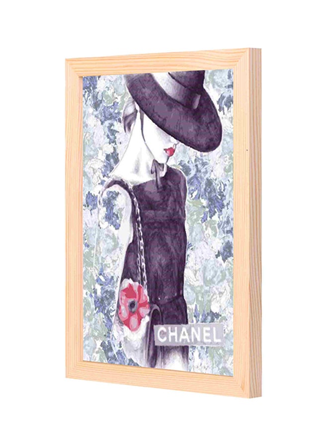 لوحة فنية جدارية مزودة بإطار خشبي أسود/ أبيض 23x33سم