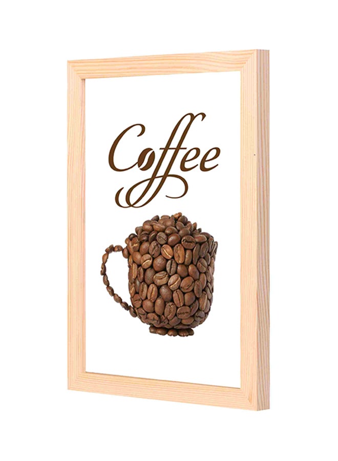 LOWHA Coffee Wooden Frame Wall Art Painting White/Brown 23x33centimeter