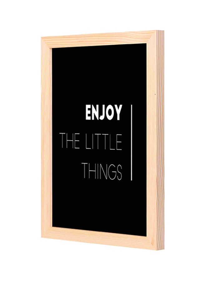 لوحة فنية جدارية مزودة بإطار خشبي أسود / بيج 23 x 33سم