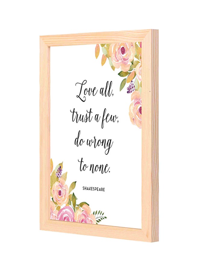 لوحة فنية جدارية مزودة بإطار خشبي وردي 23x33سم