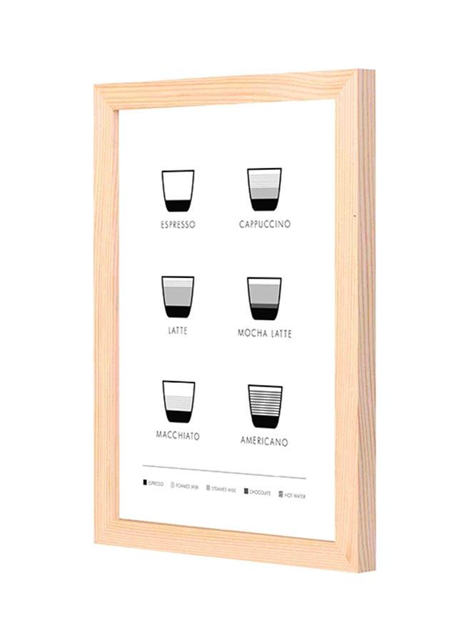 لوحة فنية جدارية مزودة بإطار خشبي أسود/ أبيض 23x33سم