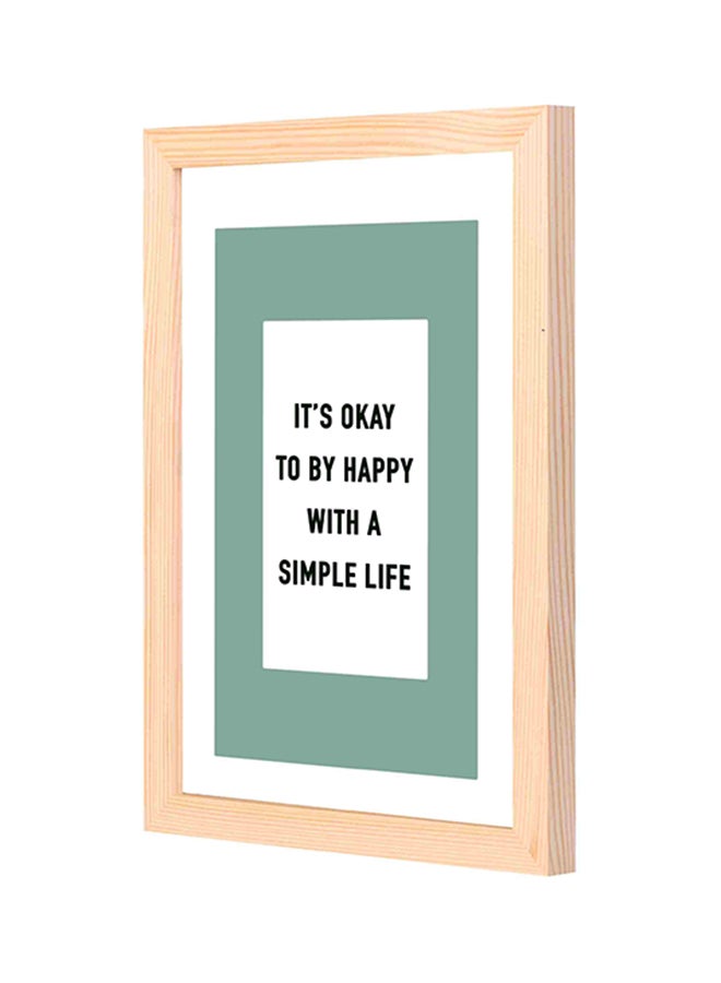 لوحة فنية لديكور الحائط بإطار خشبي مطبوعة بعبارة أخضر/أبيض 23x33سم