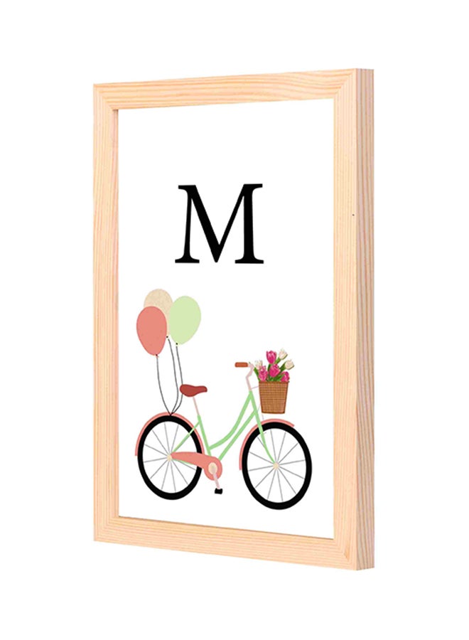 لوحة ديكور حائط بإطار خشبي بطبعة حرف M مع دائرة متعدد الألوان 23x33Ø³Ù†ØªÙŠÙ…ØªØ±
