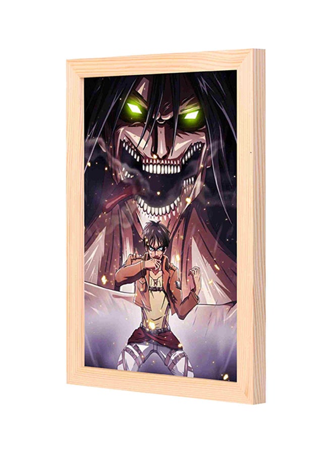 لوحة فنية لديكور الحائط بإطار خشبي بنمط شخصية إرين من سلسلة الأعمال الأدبية Attack On Titan متعدد الألوان 23 x 33سم