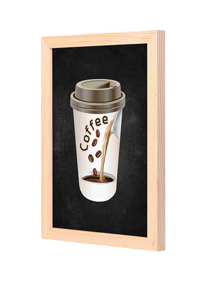 Coffee Wooden Framed Decorative Wall Art Painting Black/White 23x33cm