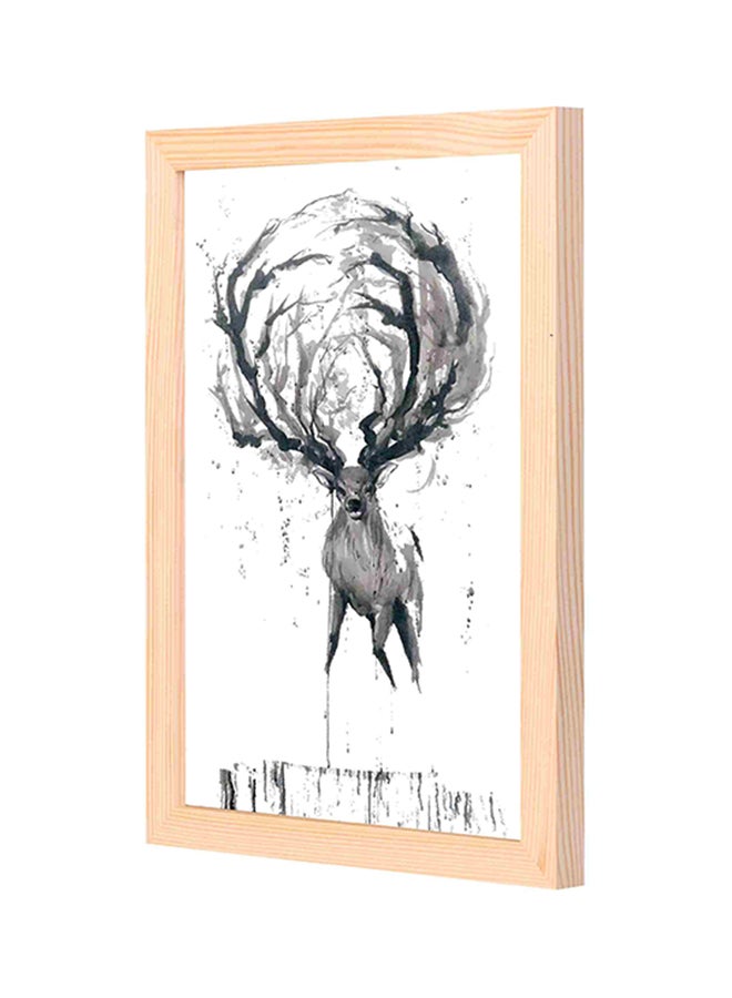 لوحة فنية جدارية مزودة بإطار خشبي متعدد الألوان 23x33سم