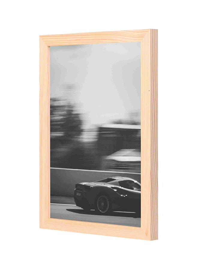 LOWHA Racing Wooden Framed Decorative Wall Art Painting Black 23x33cm 