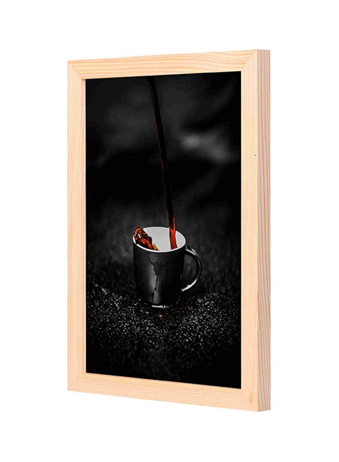 لوحة فنية بإطار خشبي بتصميم كوب قهوة أسود / بيج 23x33Ø³Ù†ØªÙŠÙ…ØªØ±