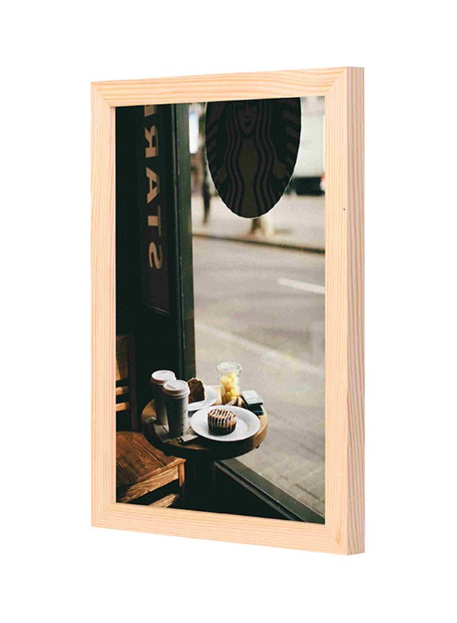 LOWHA Coffee Shop Wooden Framed Decorative Wall Art Painting Black/White