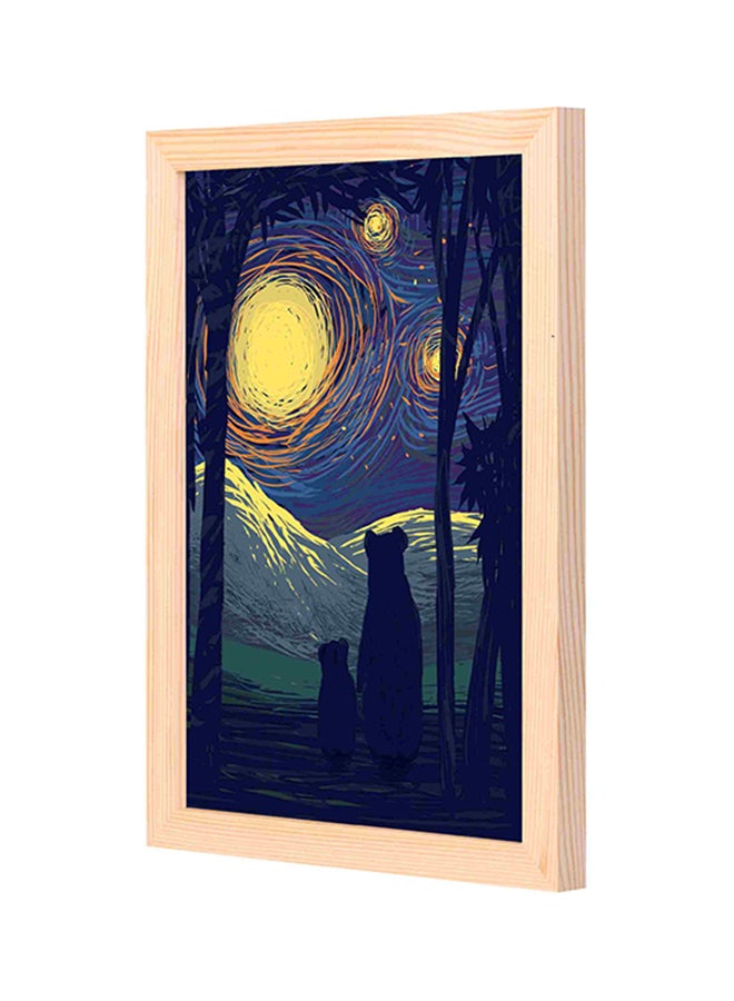 لوحة فنية لديكور الحائط بإطار خشبي بتصميم رسومات كرتونية أزرق/أصفر 23x33Ø³Ù†ØªÙŠÙ…ØªØ±