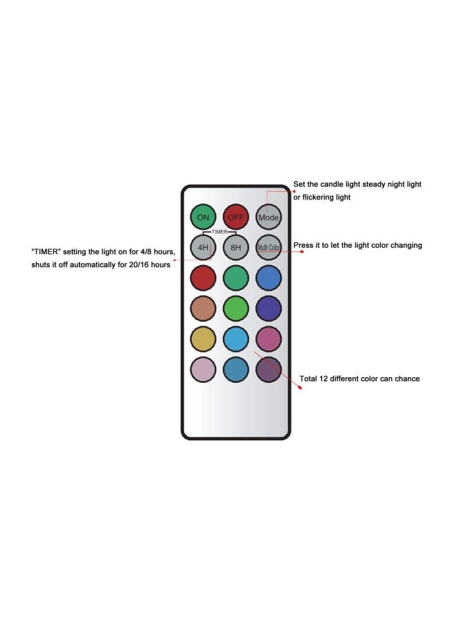 YAKii - 3-Piece LED Flameless Candle With Remote Control Set Red/Blue/Green - Image 1