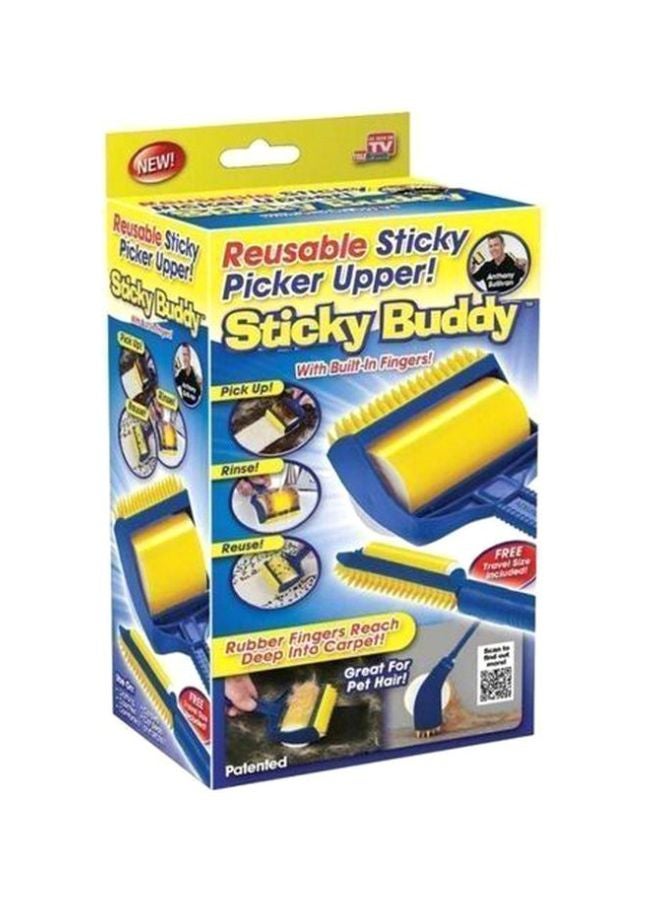 2-Piece Reusable Sticky Picker Upper Brush Yellow/Blue - Image 2