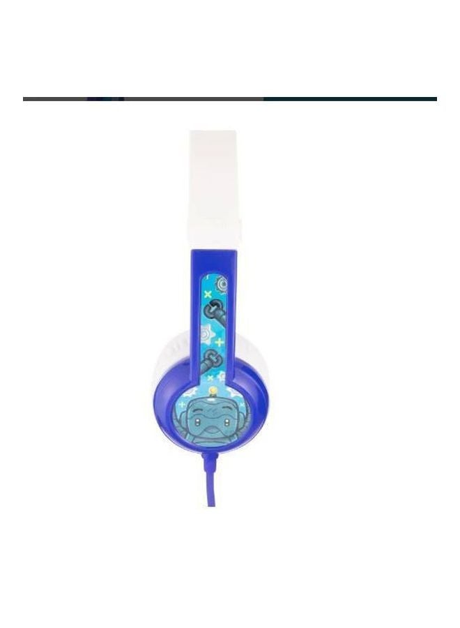 BuddyPhones Connect On-Ear Wired Kids Headphones White/Blue Best