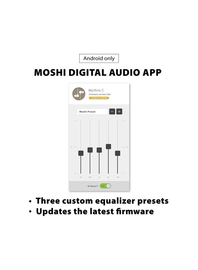 Moshi Mythro C In-Ear Earphones With Mic Jet Silver - Image 3