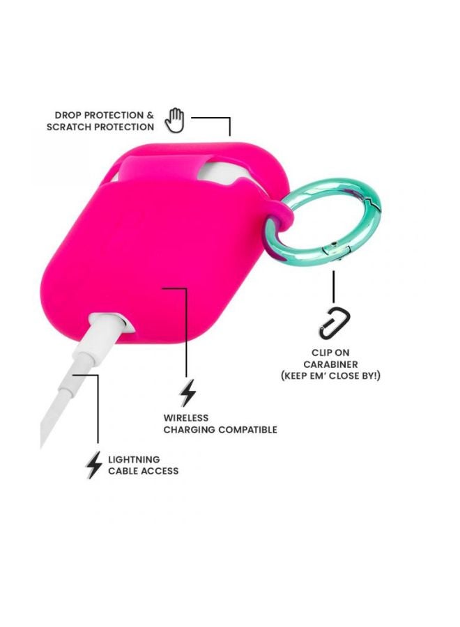 كايس مايت علبة شحن واقية لسماعات آير بود من أبل وردي داكن فوشيا - Image 4