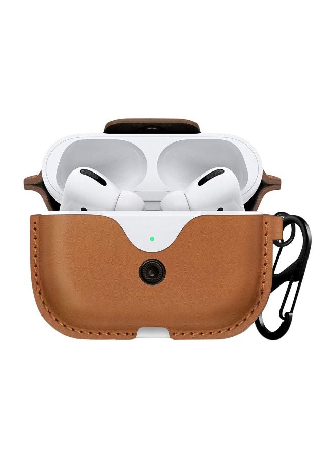 twelve south - Air Snap Leather Protective Case For Apple AirPods Pro Brown - Image 1
