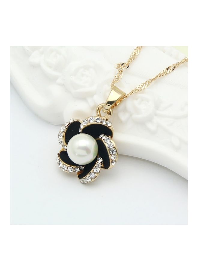 Beauenty - Gold Plated Floral Design Stone Studded Jewelry Set - Image 1