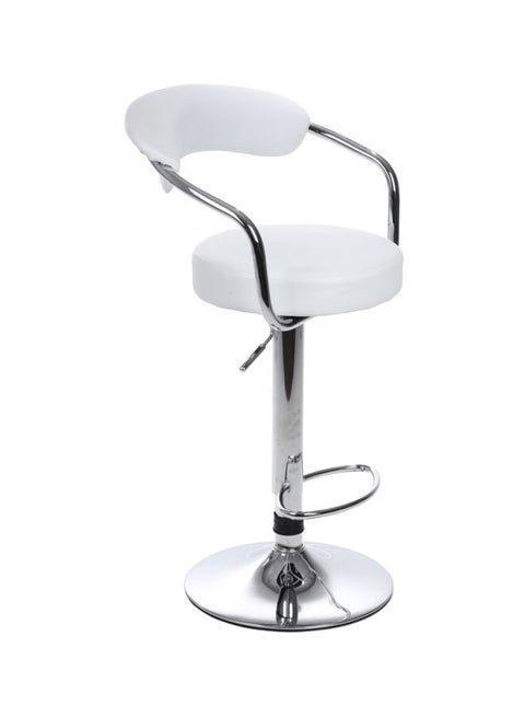 Label Bar Stool White/Silver