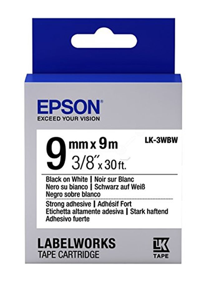 EPSON Labelwork Tape Cartridge LK-3WBW Black