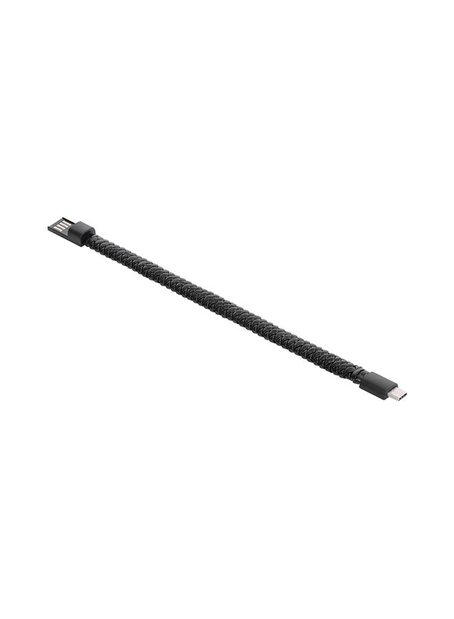 Creative Braiding Bracelet Data Cable Type-C Interface Black  - Image 2