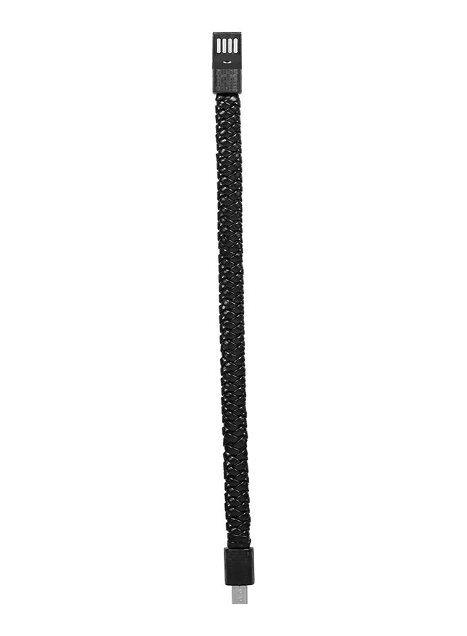 Creative Braiding Bracelet Data Cable Micro USB Interface Black  - Image 5