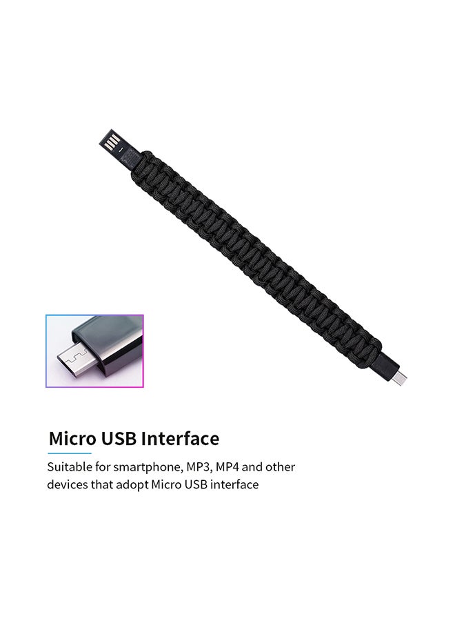 Creative Braiding Bracelet Data Cable Micro USB Black&White  - Image 2