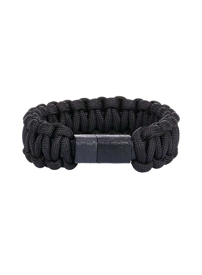 Creative Braiding Bracelet Data Cable Micro USB Black&White  - Image 3