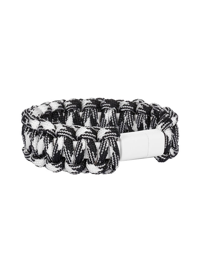 Creative Braiding Bracelet Data Cable Micro USB Black&White  - Image 5
