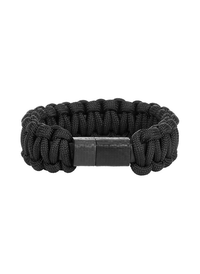Creative Braiding Bracelet Data Cable Micro USB Black  - Image 1