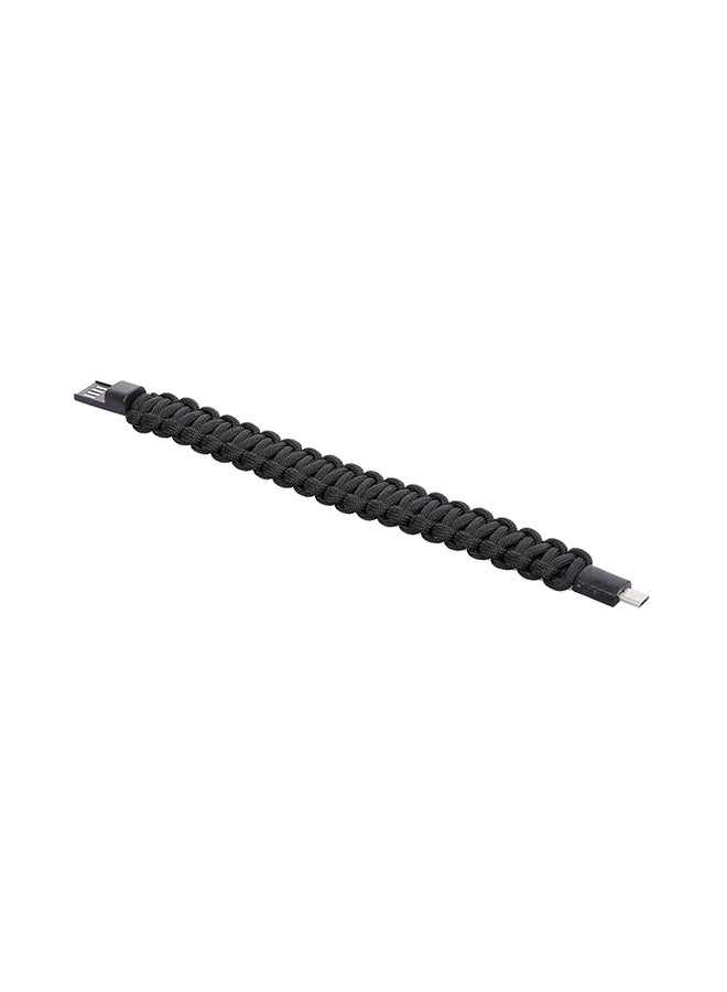 Creative Braiding Bracelet Data Cable Micro USB Black  - Image 2