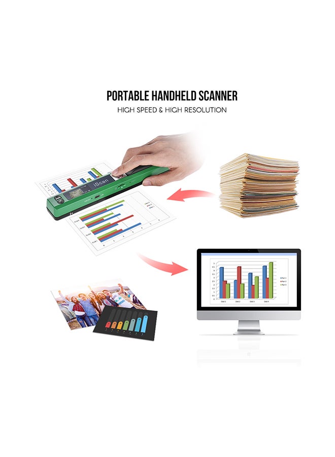 Portable Wireless Scanner Mini Handheld Document Green  - Image 2