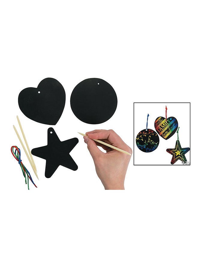 Fun Express 24-Piece Magic Scratch Ornaments Craft Kit - Image 2