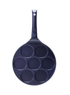 7-Slot Die-Cast Non-Stick Danish Pancake Maker With Bakelite Handle Black