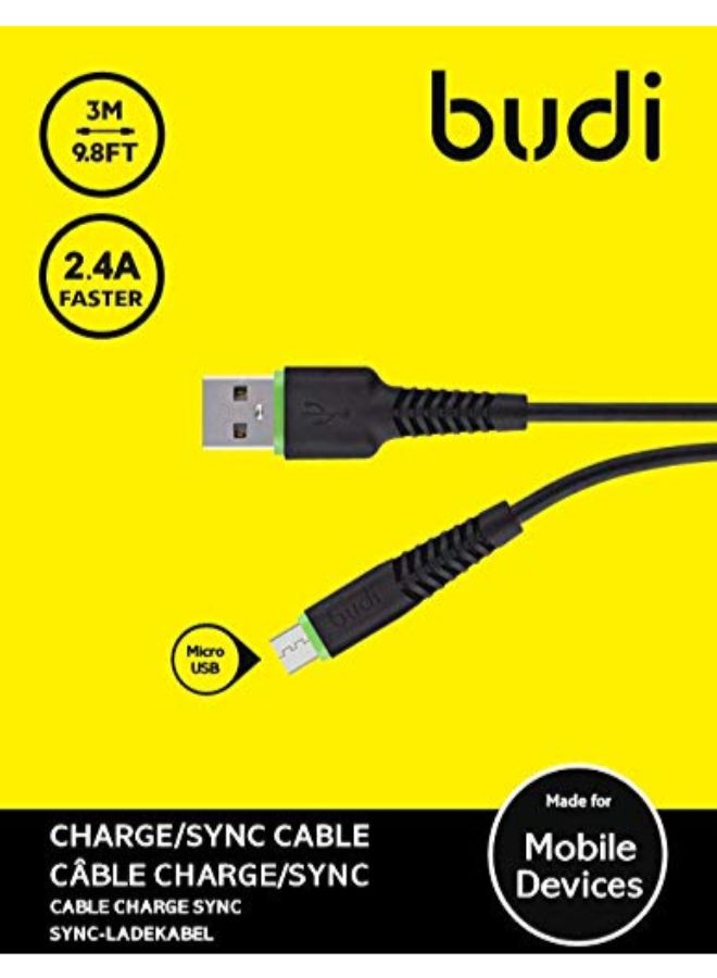 بودي كابل شحن ونقل بيانات مايكرو USB أسود - Image 2