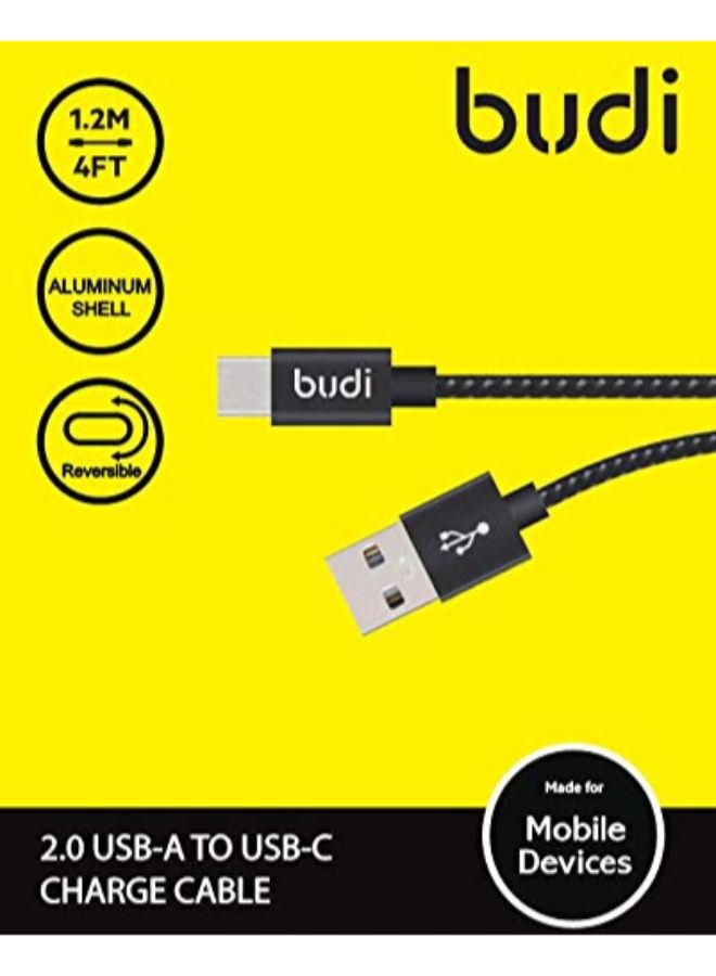 بودي كابل للشحن ونقل البيانات من منفذ 2.0 USB-A إلى USB- C أسود - Image 2