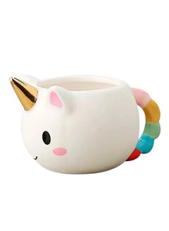 QiaoKai 3D Unicorn Coffee Mug White/Gold/Blue  - Image 2