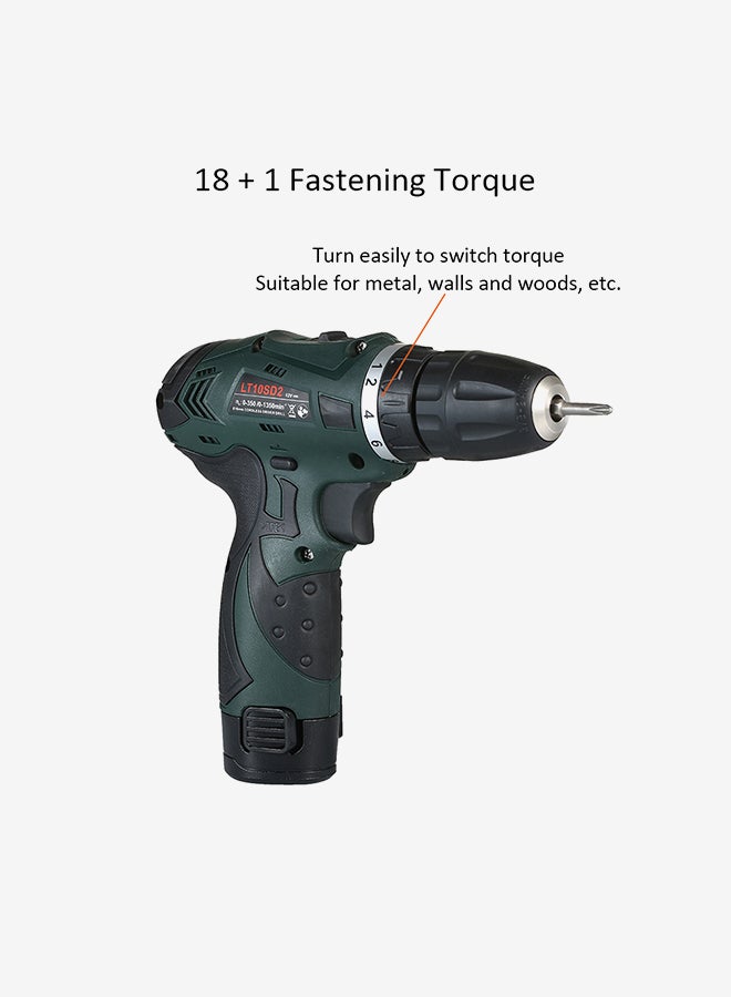 MOSTA Rechargeable Cordless Drill Kit Green 35.5x10x23cm - Image 2