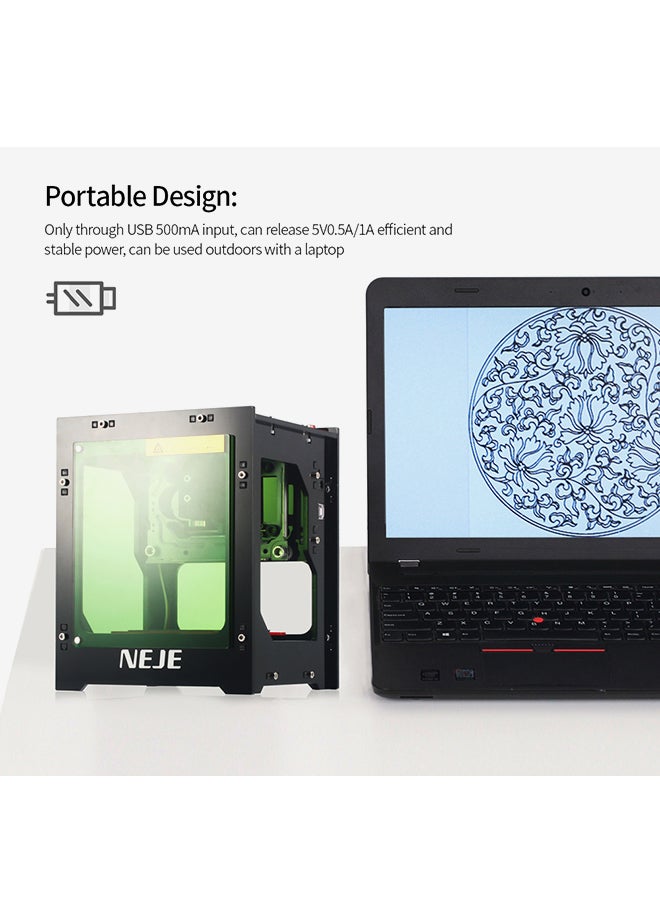 NEJE - Smart AI Mini Engraving Machine Black 30x21x23cm - Image 1