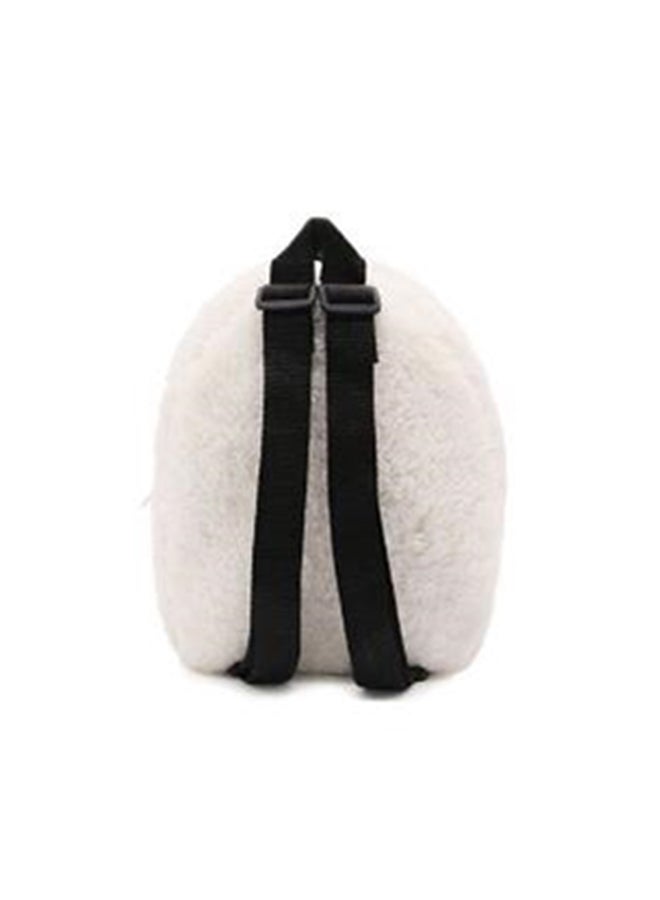 Early Education Cartoon Plush Backpack White/Black  - Image 2