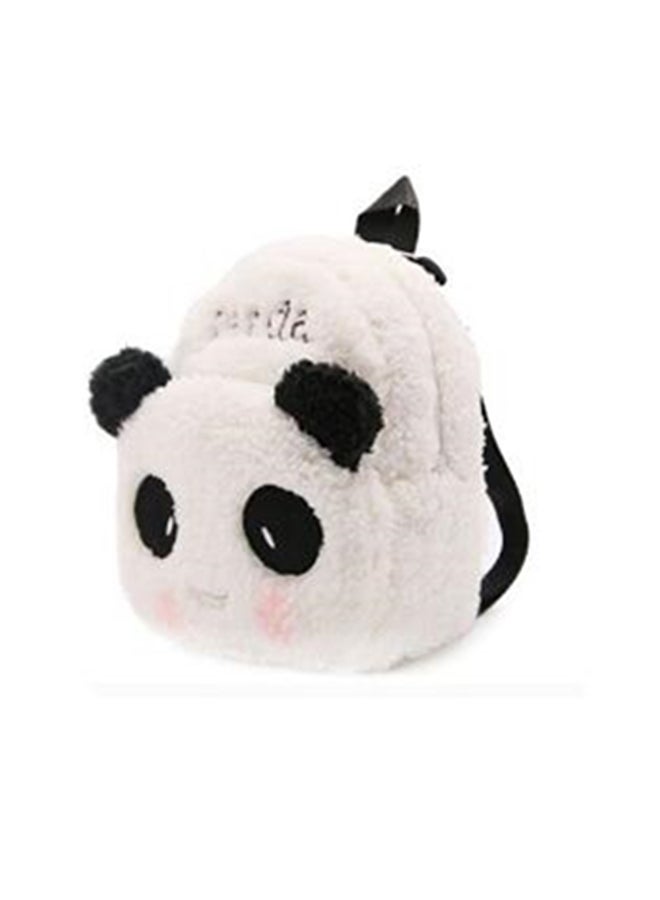 Early Education Cartoon Plush Backpack White/Black  - Image 3