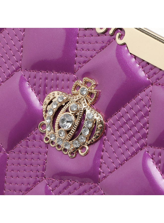 Zipper Closure Designer Wallet Purple  - Image 3