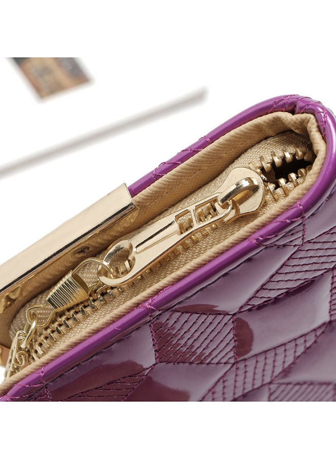 Zipper Closure Designer Wallet Purple  - Image 4
