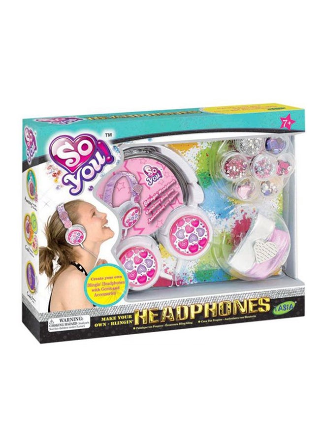 TASIA Make Your Own Blinging Headphones 34.2x6.6x27.2cm 